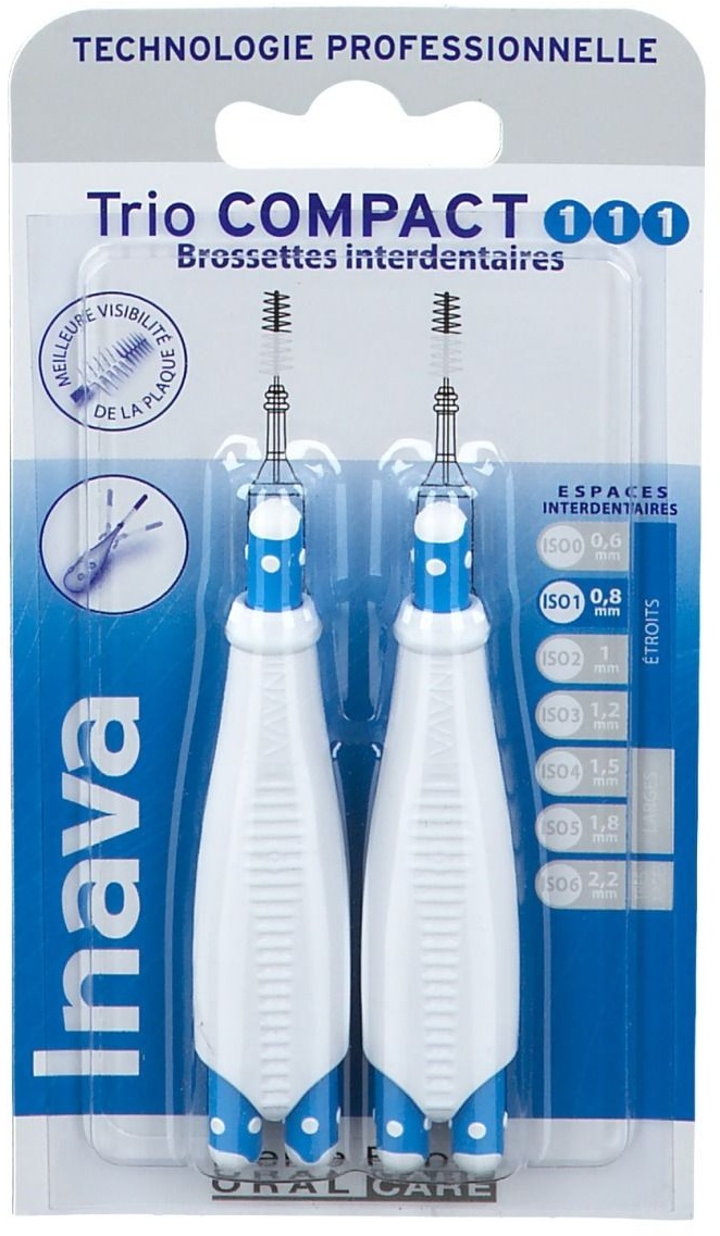 Inava Trio Compact 1 1, Brossette interdentaire 0,8 mm ISO 1