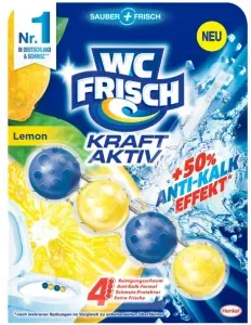 WC Frisch Kraft-Aktiv WC-Duftspüler, Toilettenspüler schützt vor Kalkablagerungen und gibt Extra-Frische ab, 1 Packung = 1 Stück, Lemon