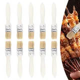 Pilikoll 10 Stück BBQ Pinsel aus Holz Naturfaser Grillpinsel Backpinsel Naturborsten Mit Holzgriff Küchenpinsel aus Holz für Küchen Buttersauce Backen Kochen