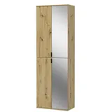 inn.furn Schuhschrank Eiche Artisan 60 cm mit Spiegel Line-Up