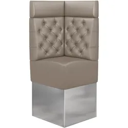 Gastro Eckbank | Taupe | B:H 60 x 158 cm | Chesterfield | Leder | Bistro Eckbank