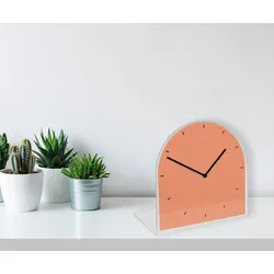 Tischuhr QUEENCE "Helene", orange, Tischuhren, Tisch, Uhr, modern, geräuschlos