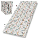 eloneo Klappmatratze 90 x 200 cm H2 Polyester/Leinen