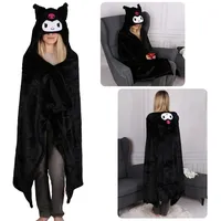 Sarcia.eu Hello Kitty und Kuromi Tagesdecke mit Kapuze, Plüsch,