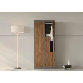 Jan Nowak Z02 Spind Umkleideschrank 185 x 80 x 45 cm Anthrazit/Nussbaum