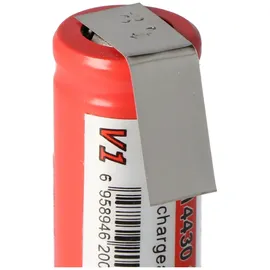 AccuCell IMR 14430 600mAh 3,6V - 3,7V Li-Ion-Akku mit Lötfahne U-Form, Abmessungen 42,63x14,4mm