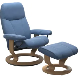 Stressless Relaxsessel STRESSLESS "Consul", blau (lazuli blau), B:76cm H:100cm T:71cm, Sessel, Relaxsessel, mit Classic Base, Größe M, Gestell Eiche