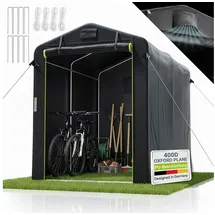 Juskys Juskys® Gerätezelt S - 3,6 m3 Outdoor Unterstand mit Fenster & Tür, 180x120x165 cm, wasserfeste Plane & Metallrahmenkonstruktion, Schutz im Außenbereich