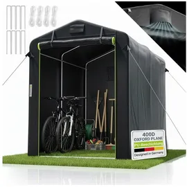 Juskys Juskys® Gerätezelt S - 3,6 m3 Outdoor Unterstand mit Fenster & Tür, 180x120x165 cm, wasserfeste Plane & Metallrahmenkonstruktion, Schutz im Außenbereich