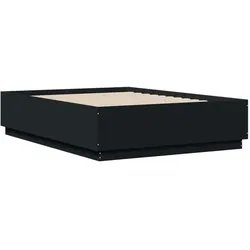 vidaXL Bettgestell mit LED Schwarz 120x190 cm Holzwerkstoff