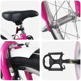 vidaXL Kinderfahrrad 24 Zoll pink/weiß