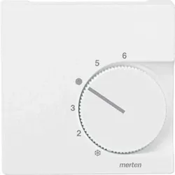 Merten System M Zentralplatte, Raumtemperaturregler, polarweiß, matt, diverse Symbole