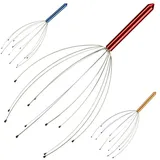 Relaxdays 6x Kopfmassagegerät, rot Rot,Silber