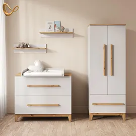 livinity® Kinderkleiderschrank Mailo 70 x 186,8 cm Eiche weiß