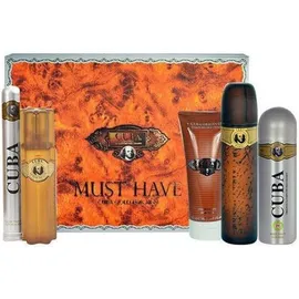 Cuba Gold Eau de Toilette 100 ml + Eau de Toilette 35 ml + Shower Gel 200 ml + Aftershave Balsam 100 ml + Body Spray 200 ml Geschenkset