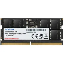 A-Data Adata Gold 32GB, SO-DIMM DDR5-5600 (1x 32 GB), schwarz, GD5S5600732G-SMI,
