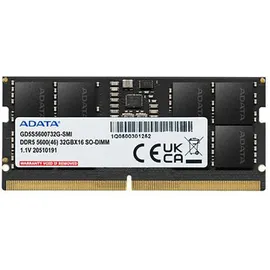 A-Data Adata Gold 32GB, SO-DIMM DDR5-5600 (1x 32 GB), schwarz, GD5S5600732G-SMI,