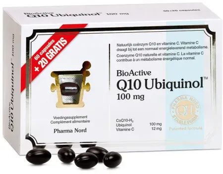 Pharma Nord BioActive Q10 100mg Ubiquinol Energie 60 + 20 Kapseln Gratis