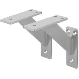 ML-Design 2 Stück Regalhalterung 120x120 mm, Silber, Aluminium, Schwebende Regalhalterungen, Regalwinkel, Wandhalterung für Regalbrett, Regalträger