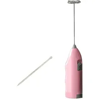 Tlily - Elektrischer Mini-Bequemer Edelstahl-KüChenhelfer Cremiger Schokoladen-Cappuccino-Elektrischer MilchaufschäUmer Rosa