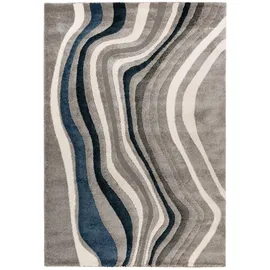 OBSESSION Teppich OBSESSION "My Frisco 283", blau, B:200cm H:12mm L:290cm, Polypropylen, Teppiche, Teppich, modernes Wellendesign, Wohnzimmer, Schlafzimmer