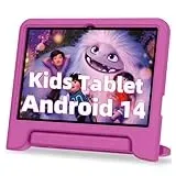 JIKOCXN Kinder Tablet 10 Zoll, Octa Core Android 14 Tablet für Kinder, 10GB RAM+64GB ROM, 1280x800 LCD Touchscreens, 6000mAh, WLAN 5, BT5.0, Dual Kamera, GPS (Rosa)