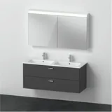 Duravit XBase Möbel-Set mit Spiegelschrank 1300 x 490 mm - Graphit Matt/Griff Chrom - XB006804949,
