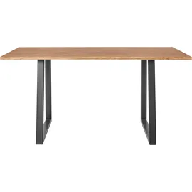 Andas Esstisch, Tischplatte aus massiver Eiche, FSC®- Massivholz, Gestell aus Metall