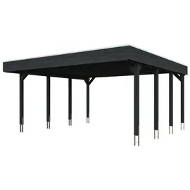 SKANHOLZ Flachdach Doppelcarport 5,46 x 5,55 m anthrazit inkl. Pfostenanker