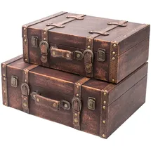 HMF Aufbewahrungsbox Vintage Koffer 38 + 44 cm 2-tlg. bunt