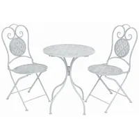 vidaXL Bistro-Set 3-tlg. grau-weiß