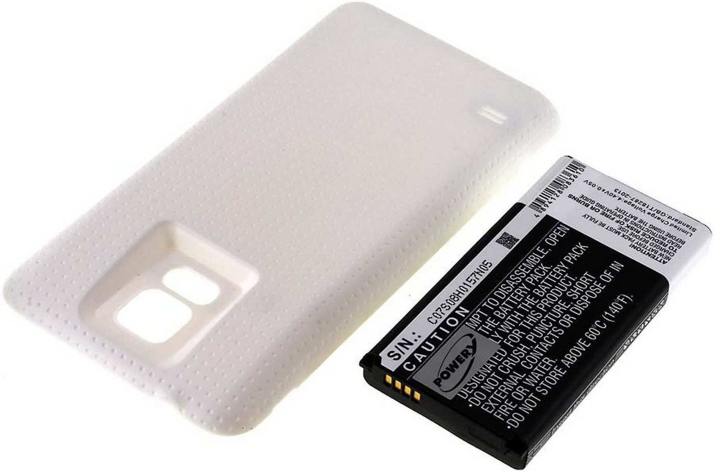 Powery Akku für Samsung Galaxy S5 LTE Weiß 5600mAh Smartphone-Akku 5600 mAh (3.85 V) weiß