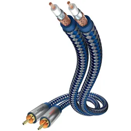 in-akustik Premium Audiokabel 2x Cinch-Stecker/Stecker 3,0m blau / silber