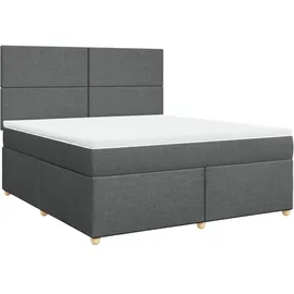 vidaXL Boxspringbett 180 x 200 cm Dunkelgrau