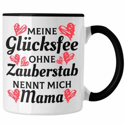 Trendation Tasse Trendation – Mama Tasse mit Spruch Geschenk Muttertag von Tochter Sohn Mutter Kaffeetasse Spruch schwarz
