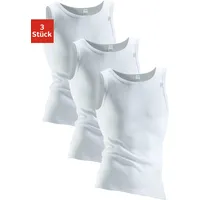 CLIPPER Exclusive Unterhemd, (3 St.), mit Komfortschnitt, hinten etwas länger - in Feinripp, Tanktop Clipper Exclusive weiß