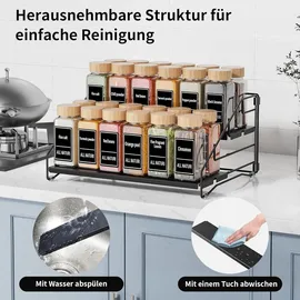 mayzolop Gewürzregal 4 Etagen 0 x 0 x 0 cm Schwarz