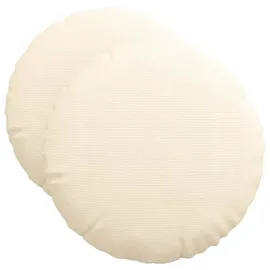 vidaXL Sitzkissen 2 pcs Creme Ø50 cm Cordstoff