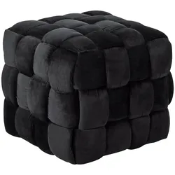Hocker JAHNKE "WEB ART S", schwarz, B:50cm H:42,5cm T:50cm, Hocker, Hocker, Couchtisch, Beistelltisch gepolstert in edler Flechtoptik
