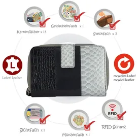 Sunsa Geldbörse Damen Portemonnaie schwarz