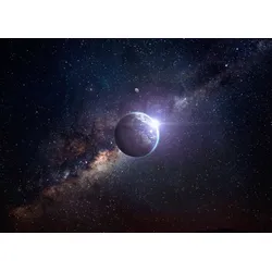 Fototapete PAPERMOON "PLANETEN-ERDE GALAXIE MILCH STRAßE WELTALL UNIVERSUM", bunt, B:4,00m L:2,60m, Vlies, Tapeten