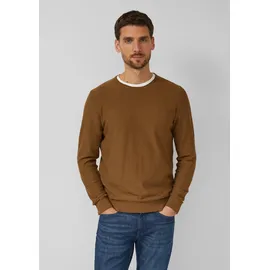 s.Oliver Strickpullover mit Flammgarnstruktur und Rollkante Braun M