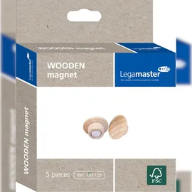 Legamaster WOODEN Magnete braun, Holz Ø 2,5 cm, 5 St.