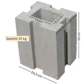 Diephaus Pfostenfundamentstein 34 x 26,5 x 21,5 cm,