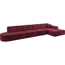 altdecor Ecksofa Ottomane Rechts IREA-L3-v3 412x165x77 cm Bordeauxrot