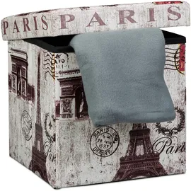 Relaxdays Sitzhocker mit Stauraum Trendmotiv