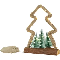 ECD Germany LED Deko Jute-Weihnachtsbaum Tannenbaum Weihnachtsdeko Dekobaum Timer Christbaum