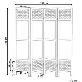 Beliani Raumteiler Certosa Hellbraun 163 cm 170 cm