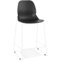 Outdoor-Barhocker | 35 cm Lehne | Stapelbar Pflegeleicht | Schwarz-Weiß | Max 120kg | Kadima Design
