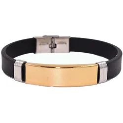 Edelstahlarmband FIRETTI "Schmuck Geschenk Schmuck Geschenk", gold (gelbgoldfarben, edelstahlfarben, schwarz), Armbänder, Herren, Edelstahl-Kautschuk-Silikon, Edelstahl, Kautschuk, Silikon, Made in Germany